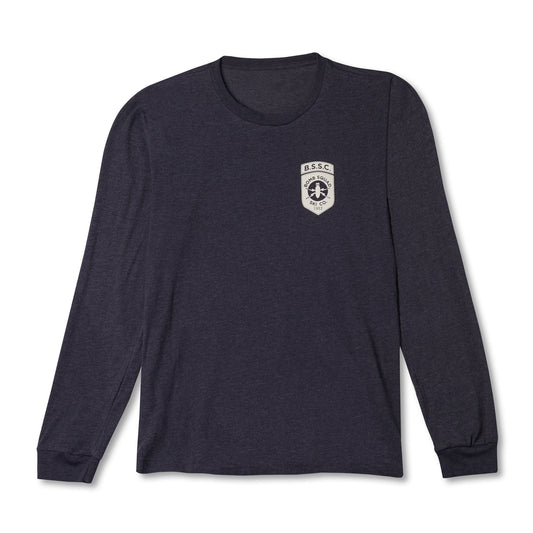 Long Sleeve Logo T-Shirt | Heather Midnight Navy