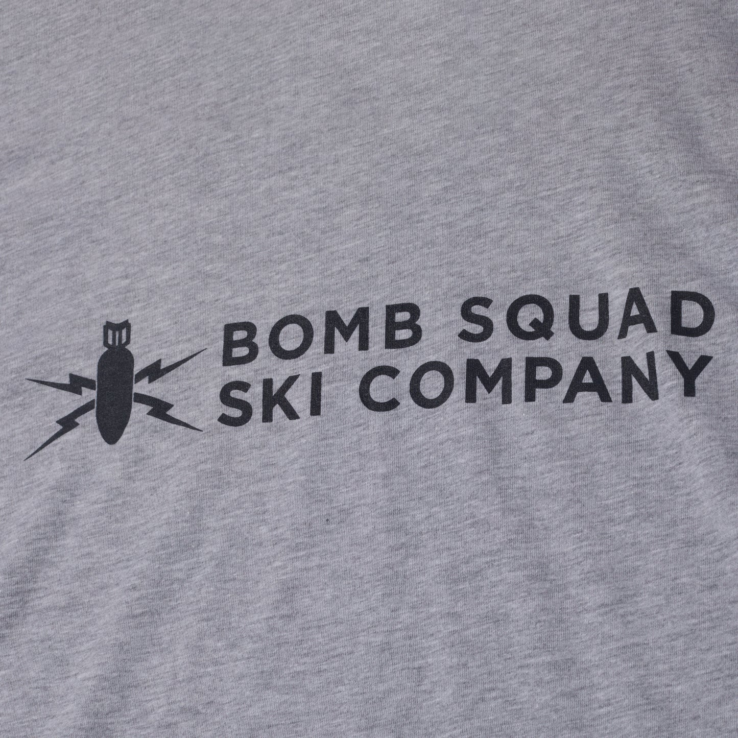 Short Sleeve Logo T-Shirt | Athletic Heather with "Bomb Squad Ski Company" Black Logo