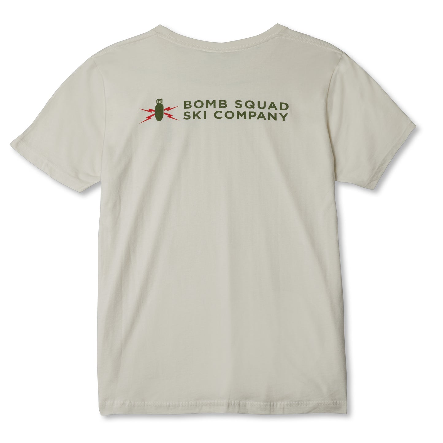 Short Sleeve Logo T-Shirt | Vintage White "Bomb Squad Ski Company" Color Logo