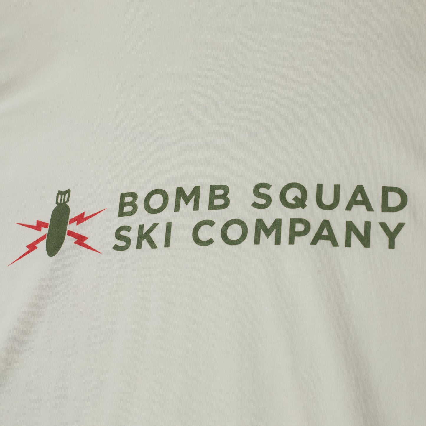 Short Sleeve Logo T-Shirt | Vintage White "Bomb Squad Ski Company" Color Logo