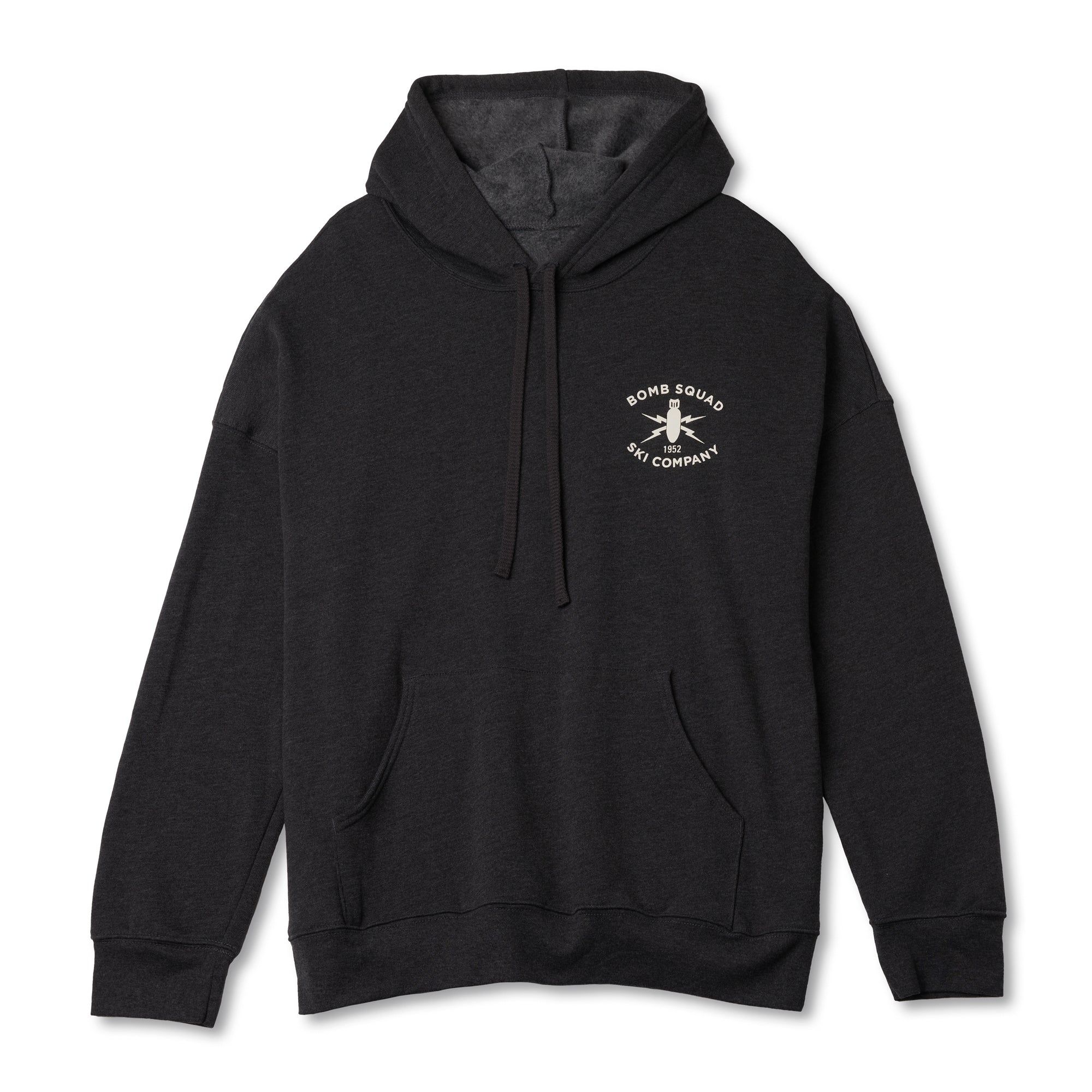 Premium Dark Heather Grey Fleece Hoodie | Bomb Squad Ski