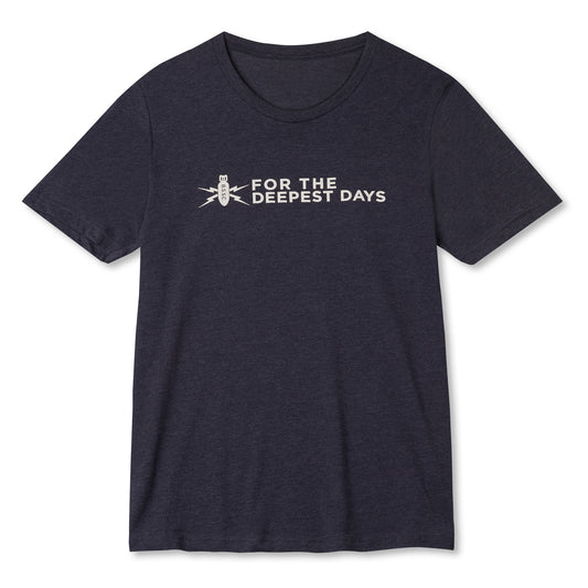 Short Sleeve Logo T-Shirt | Heather Midnight Navy "For The Deepest Days"