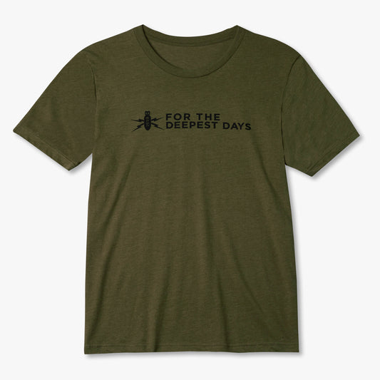 Short Sleeve Logo T-Shirt | Heather Olive "For The Deepest Days"